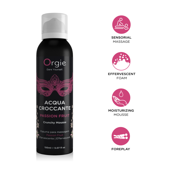 Orgie Acqua Croccante Passion Fruit Crunchy Mousse 150ml Supply - Image 3