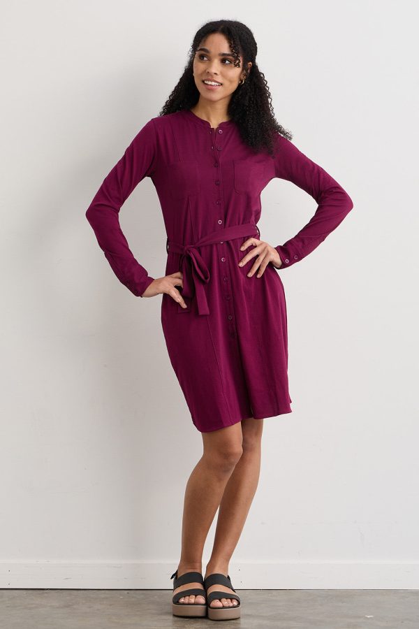 Women s 100% Organic Cotton Knit Shirt Dress (Discontinued) Cheap - Image 2